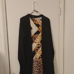 Black and Gold Long Sleeve Dress